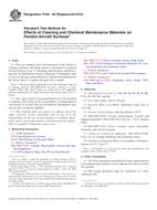 ASTM F502-08 - Standard Test Method for Effects of Cleaning and Chemical  Maintenance Materials on Painted Aircraft Surfaces