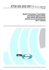 Standard ETSI EG 202057-1-V1.1.1 10.9.2002 preview