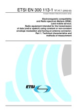 Standard ETSI EN 300113-1-V1.4.1 27.2.2002 preview