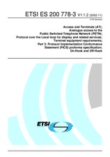 Standard ETSI ES 200778-3-V1.1.2 28.11.2002 preview