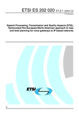 Standard ETSI ES 202020-V1.2.1 9.12.2003 preview