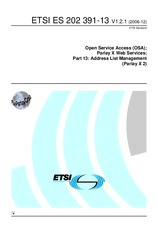 Standard ETSI ES 202391-13-V1.2.1 19.12.2006 preview