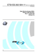 Standard ETSI ES 202504-11-V1.1.1 13.5.2008 preview