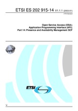 Standard ETSI ES 202915-14-V1.1.1 21.1.2003 preview