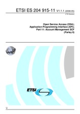 Standard ETSI ES 204915-11-V1.1.1 19.5.2008 preview