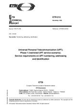 Standard ETSI ETR 213-ed.1 15.11.1995 preview