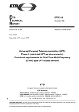 Standard ETSI ETR 219-ed.1 15.11.1995 preview