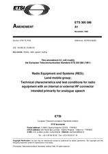 Standard ETSI ETS 300086-ed.1/Amd.1 15.11.1996 preview