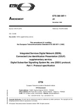 Standard ETSI ETS 300097-1-ed.1/Amd.1 15.11.1994 preview