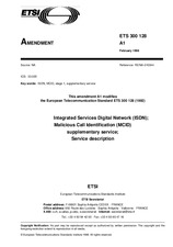 Standard ETSI ETS 300128-ed.1/Amd.1 15.2.1998 preview