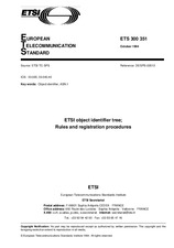 WITHDRAWN ETSI ETS 300351-ed.1 30.10.1994 preview