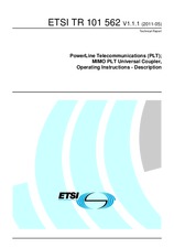 Standard ETSI TR 101562-V1.1.1 18.5.2011 preview