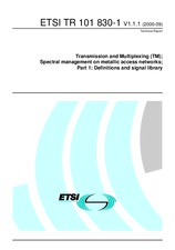 Standard ETSI TR 101830-1-V1.1.1 20.9.2000 preview