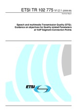 Standard ETSI TR 102775-V1.2.1 25.6.2009 preview