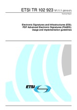 Standard ETSI TR 102923-V1.1.1 20.7.2010 preview