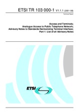 Standard ETSI TR 103000-1-V1.1.1 10.8.2001 preview
