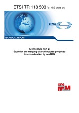 Standard ETSI TR 118503-V1.0.0 10.4.2015 preview