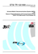 Standard ETSI TR 122908-V10.0.0 19.5.2011 preview