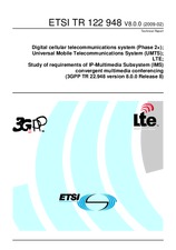 Standard ETSI TR 122948-V8.0.0 17.2.2009 preview