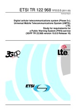 Standard ETSI TR 122968-V10.0.0 19.5.2011 preview
