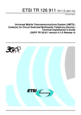 Standard ETSI TR 126911-V4.1.0 31.3.2001 preview