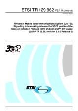 Standard ETSI TR 129962-V6.1.0 30.9.2003 preview