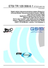 Standard ETSI TR 129998-6-1-V7.0.0 30.3.2007 preview