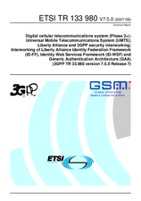 Standard ETSI TR 133980-V7.5.0 30.6.2007 preview