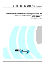 Standard ETSI TR 180001-V1.1.1 30.3.2006 preview