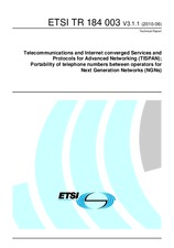 Standard ETSI TR 184003-V3.1.1 11.6.2010 preview