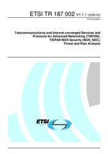 Standard ETSI TR 187002-V1.1.1 2.3.2006 preview