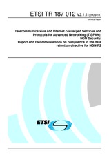 Standard ETSI TR 187012-V2.1.1 26.11.2009 preview