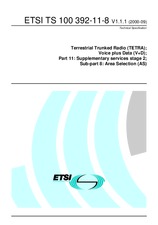 Standard ETSI TS 100392-11-8-V1.1.1 28.9.2000 preview