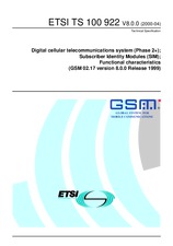 Standard ETSI TS 100922-V8.0.0 28.4.2000 preview