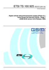 Standard ETSI TS 100925-V8.0.0 22.2.2001 preview