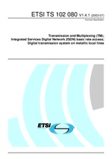 Standard ETSI TS 102080-V1.4.1 24.7.2003 preview