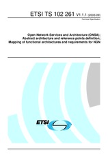 Standard ETSI TS 102261-V1.1.1 29.9.2003 preview