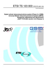 Standard ETSI TS 123003-V4.0.0 31.3.2001 preview