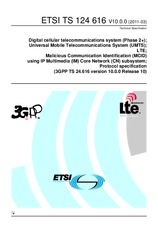 Standard ETSI TS 124616-V10.0.0 30.3.2011 preview