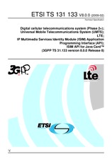 Standard ETSI TS 131133-V8.0.0 17.2.2009 preview