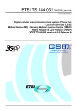Standard ETSI TS 144031-V4.0.0 15.5.2001 preview