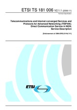 WITHDRAWN ETSI TS 181006-V1.1.1 30.9.2006 preview