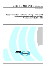 Standard ETSI TS 181018-V2.0.0 3.8.2007 preview