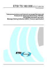 Standard ETSI TS 183006-V1.2.1 27.3.2007 preview