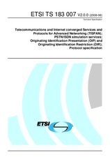 Standard ETSI TS 183007-V2.0.0 19.6.2008 preview