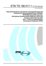 Standard ETSI TS 186017-1-V1.0.0 19.6.2008 preview