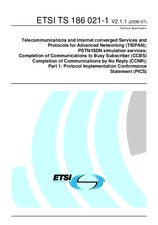 Standard ETSI TS 186021-1-V2.1.1 30.7.2009 preview