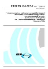 Standard ETSI TS 186022-1-V2.1.1 30.7.2009 preview