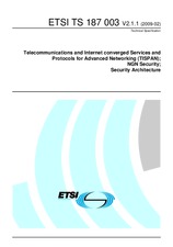 Standard ETSI TS 187003-V2.1.1 17.2.2009 preview