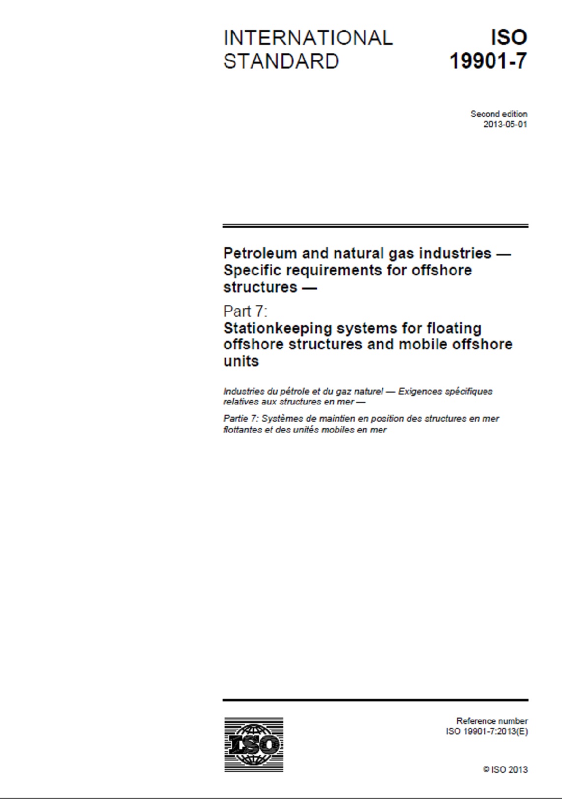 Standard ISO 19901-7:2013-ed.2.0 26.4.2013 preview